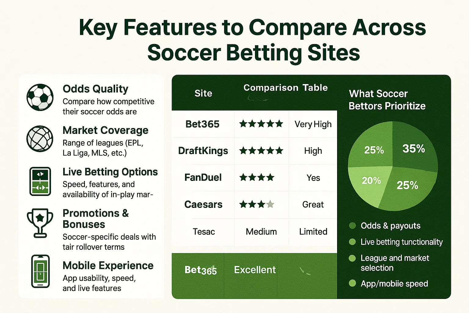 Key Features to Compare Across Soccer Betting Sites